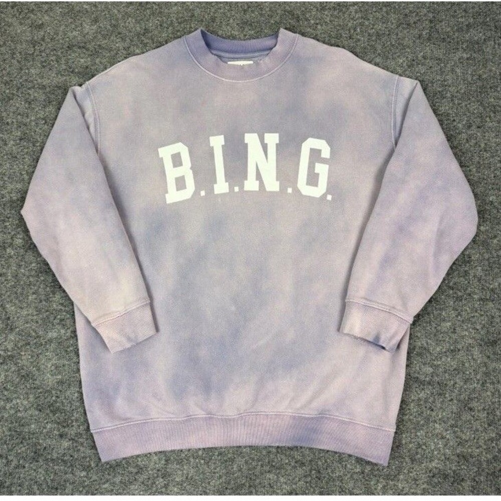 Anine Bing Tyler Sweatshirt Washed Lavender Size XL - Picture 2 of 11